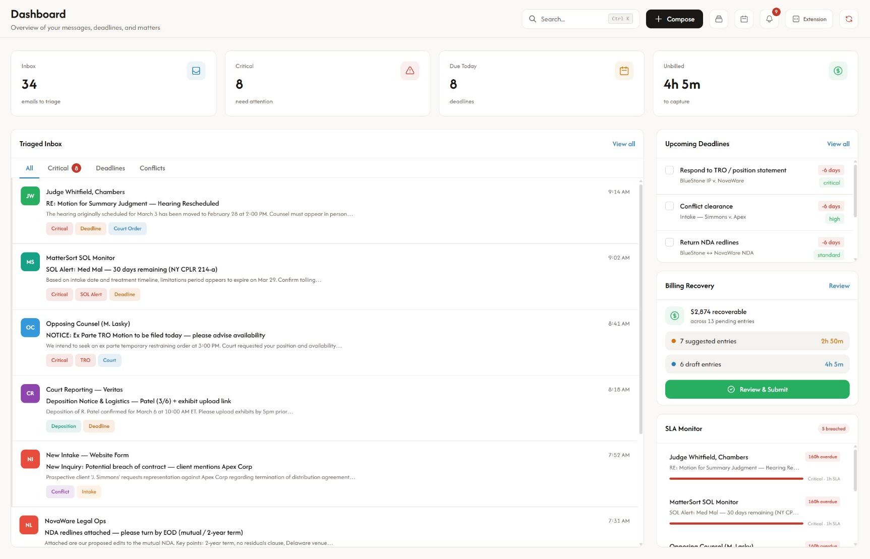 Mattersort Dashboard